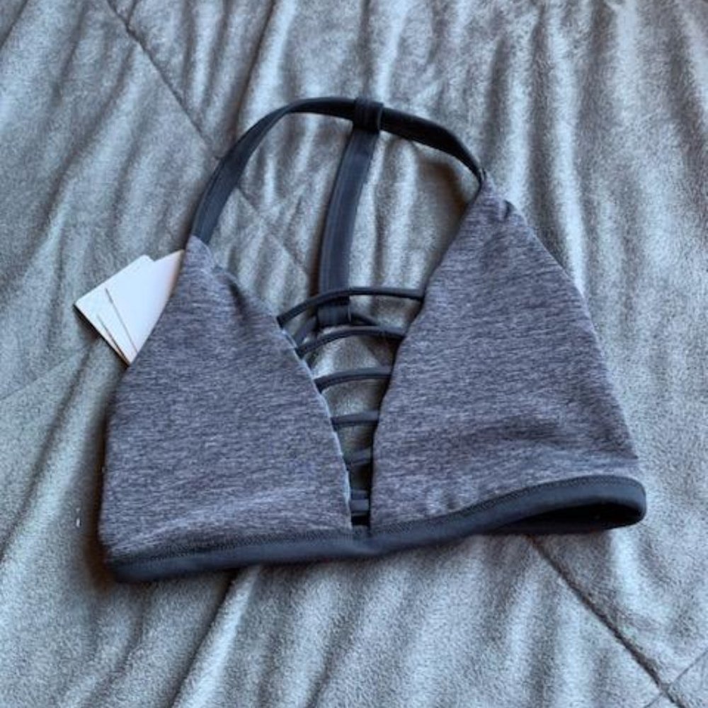Body Language Simone Reversible Sports Bra NWT Pearl/GunMetal - Picture 2 of 11